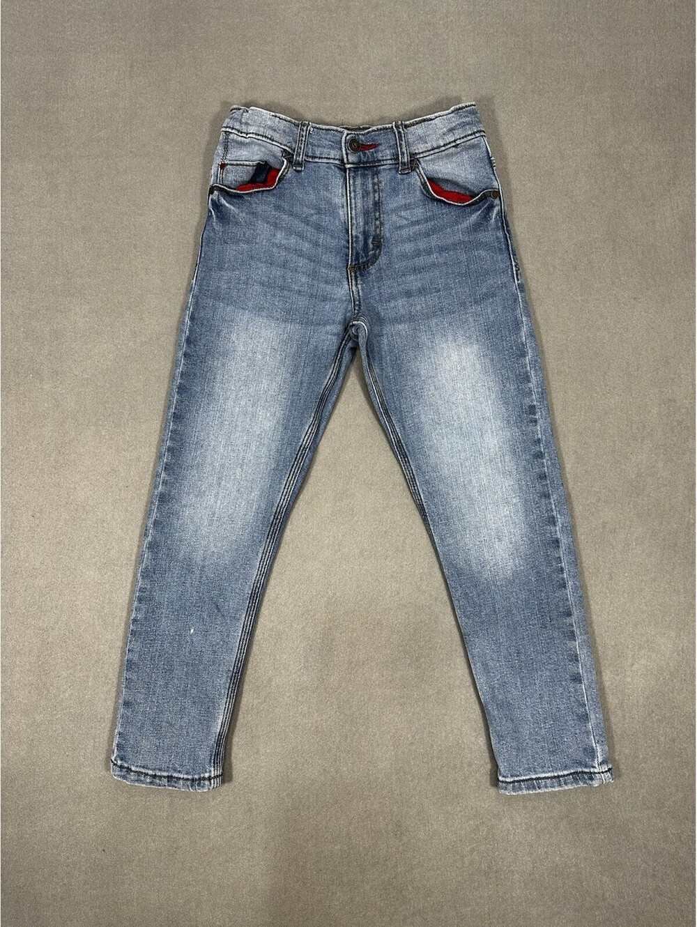 Wrangler Boys Jeans Size 7 Regular Taper Blue Denim Stretch 22x21